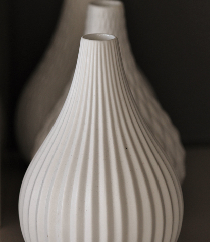 White 3D printed vase